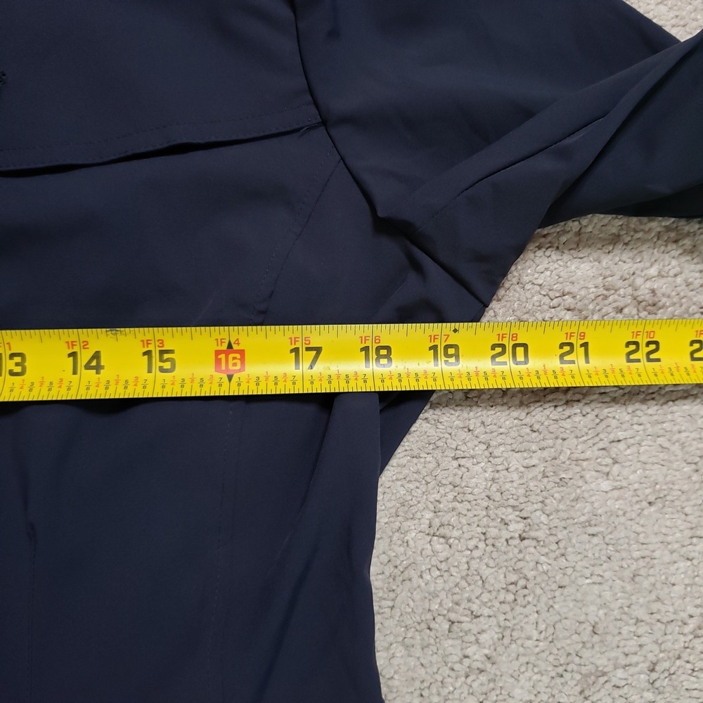 Woolrich Fayette Tech Trench Coat Womens Large L Black Waterproof Hooded Rain - Picture 12 of 16